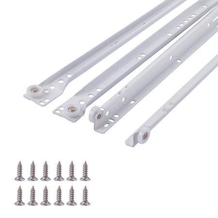 SOUTH MAIN HARDWARE 14 in. White Coated Steel Euro Bottom Mount Drawer Slides SLIDE-R-14